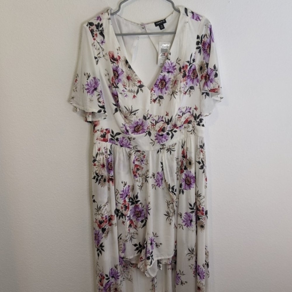 Torrid Maxi Skirt Romper Ivory Floral 14 NWT - Picture 4 of 7